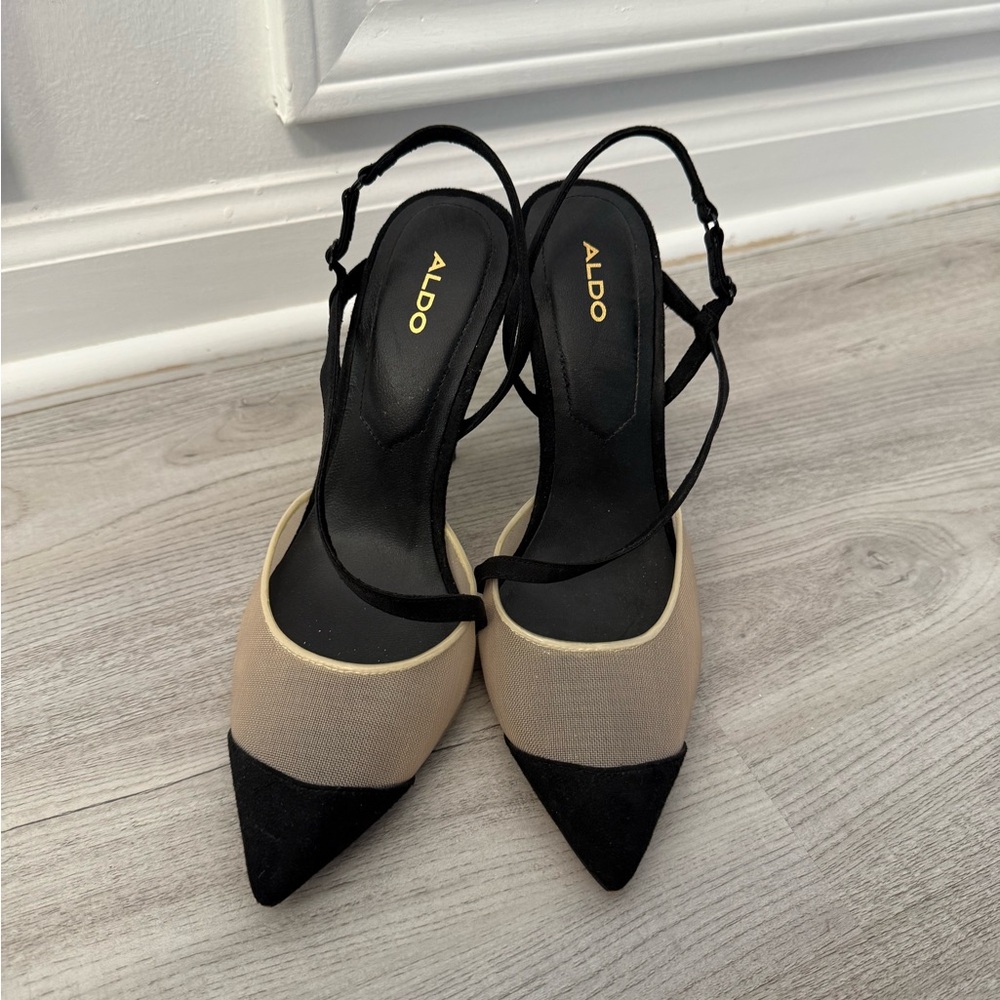 ALDO Women's Black and Cream Heels